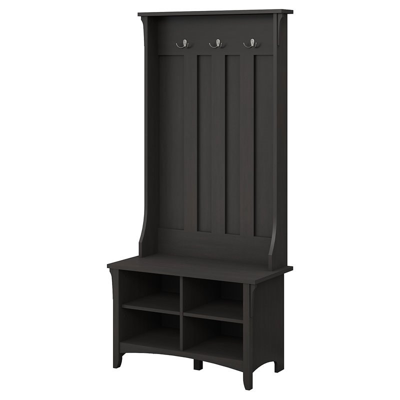 French Country Hall Tree Storage Bench Pemberly Row Hall Tree With Storage Bench In Vintage Black