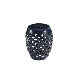 Hc 1612827 Hawthorne Collections Ceramic Garden Stool In Navy Blue