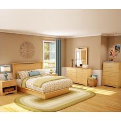 Contemporary Natural Maple Bedroom Furniture South S Copley Wood Panel Headboard 4 Piece Bedroom Set In Natural Maple