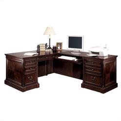 Computer Desks Office Hutches Sears Martin Furniture Mount View Executive Rhf L Shaped Desk In Cherry Cobblestone
