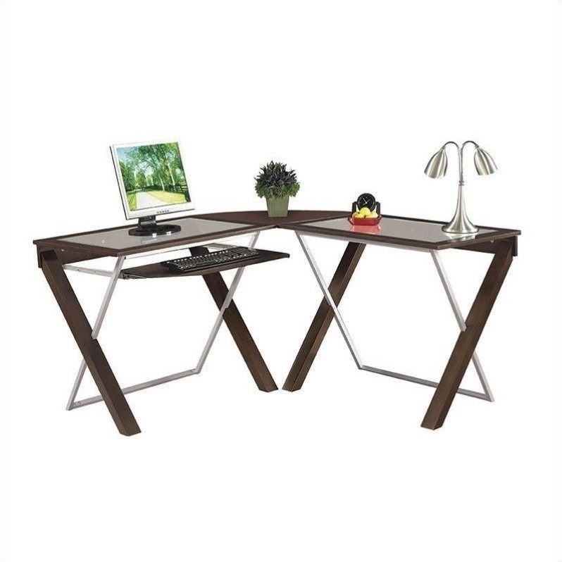 Xt25l Office Star X Text L Shape Gl Top Wood Computer Desk In Office Star X Text L Shape Gl Top Wood Computer Desk In