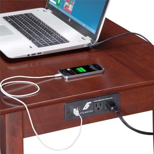 Atlantic Furniture Shaker Charger Writing Desk In Walnut