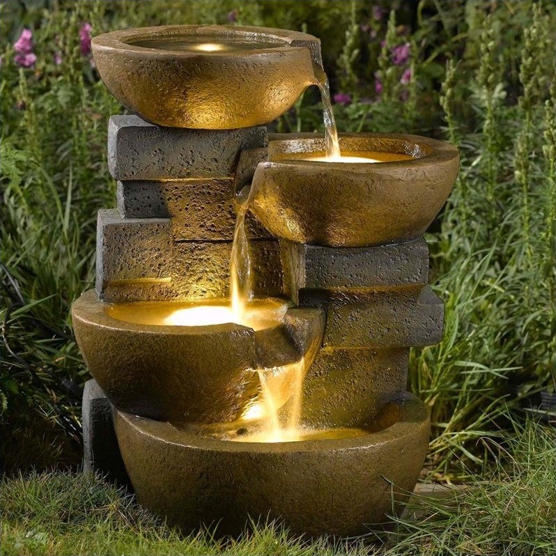Jeco Inc Fcl037 Pots Water Fountain With Led Light Jeco Inc Pots Water Fountain With Led Light 1
