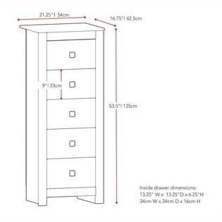 Corliving Madison Tall Boy Chest Of Drawers Dresser In Rich Espresso