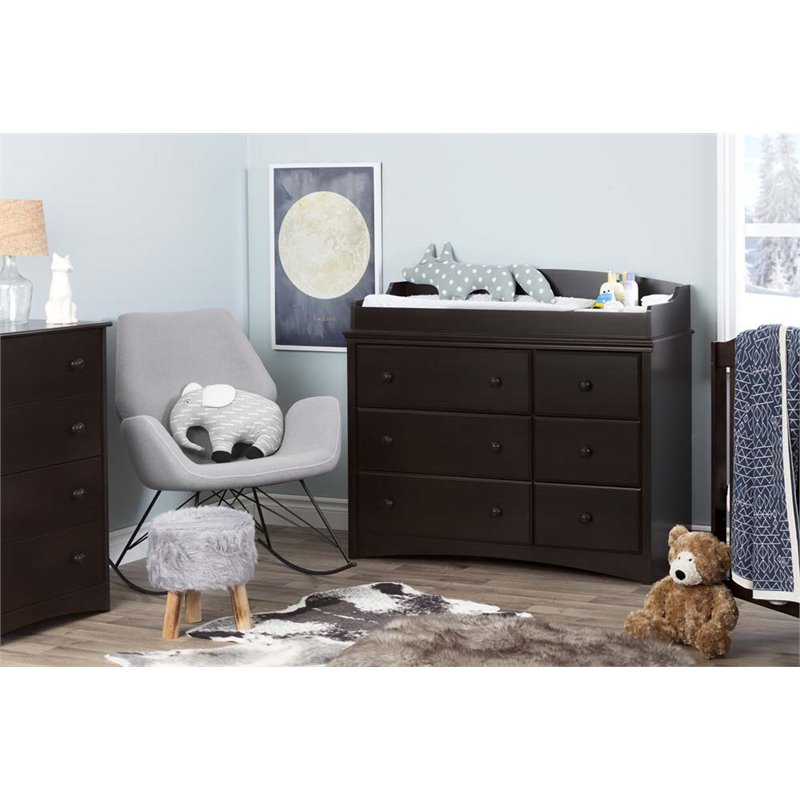 South S Angel 6 Drawer Changing Table Dresser In Espresso Angel 6 Drawer Changing Table Dresser