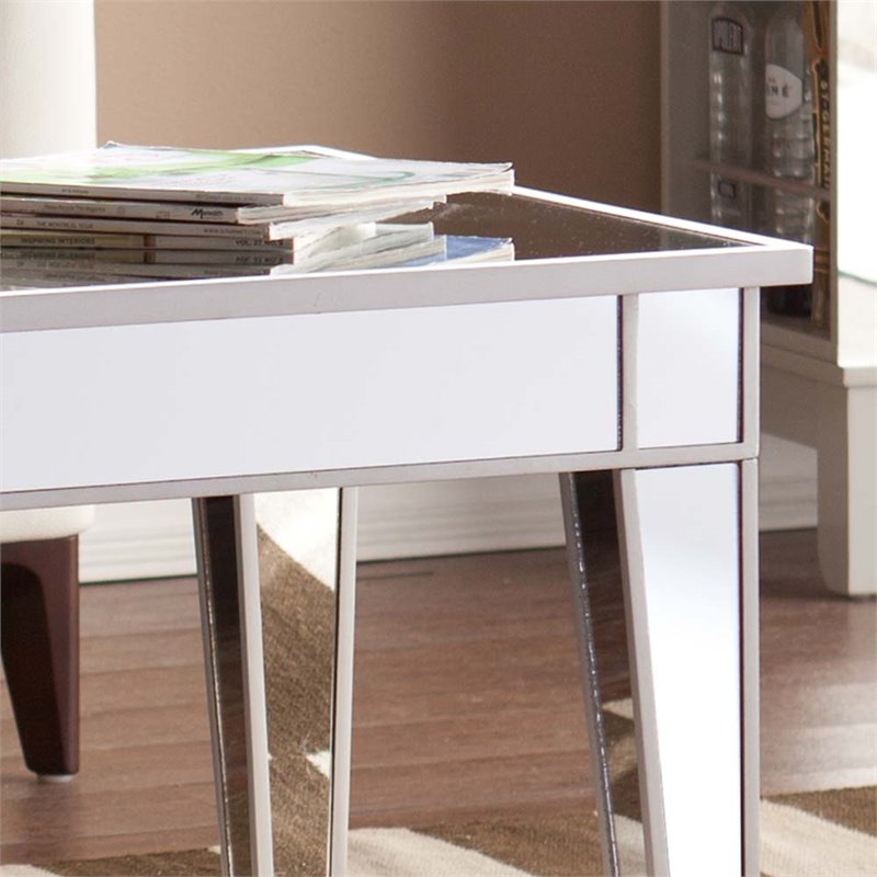 Southern Enterprises Mirage Mirrored Coffee Table In Distressed Silver Southern Enterprise Enterprises Mirage Mirrored Coffee Table In Distressed Silver 4