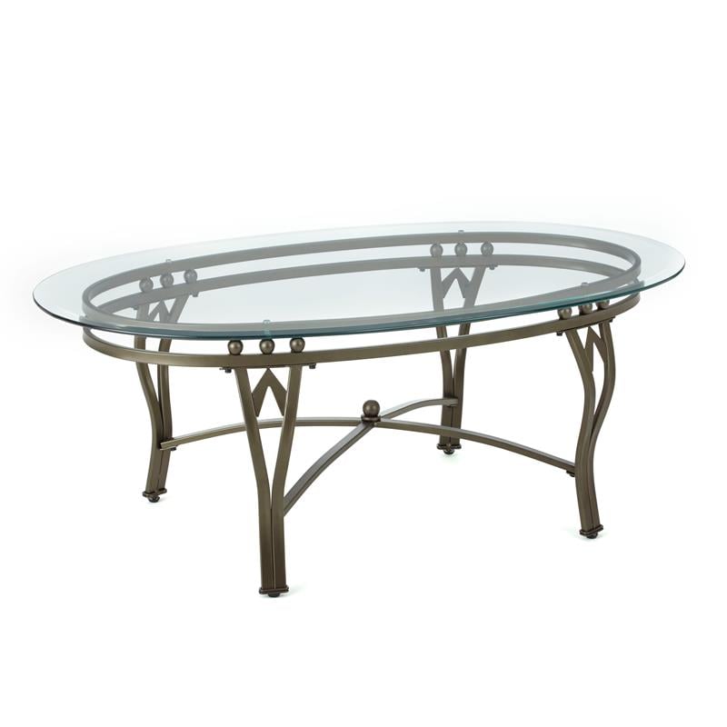 Steve Silver Madrid Oval Gl Top Coffee Table In Weathered Pewter