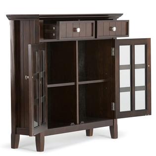 Simpli Home Acadian Entryway Storage Cabinet In Tobacco Brown