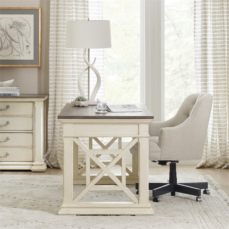 Hooker Furniture Writing Desk In Distressed Cream