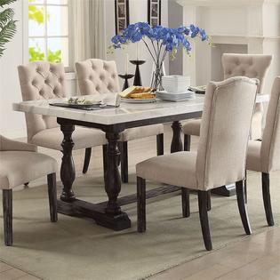 Acme Furniture Gerardo 72 Marble Top Dining Table In Acme Furniture Gerardo 72 Marble Top Dining Table In