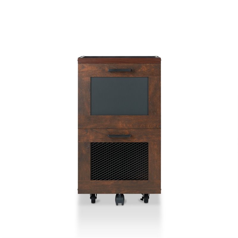 Furniture Of America Brynn Industrial Filing Cabinet In Vintage Walnut Furniture Of America Brynn Industrial Filing Cabinet In Vintage Walnut 4