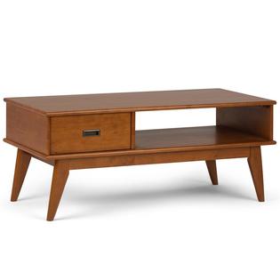Simpli Home Draper Storage Coffee Table In Teak Brown