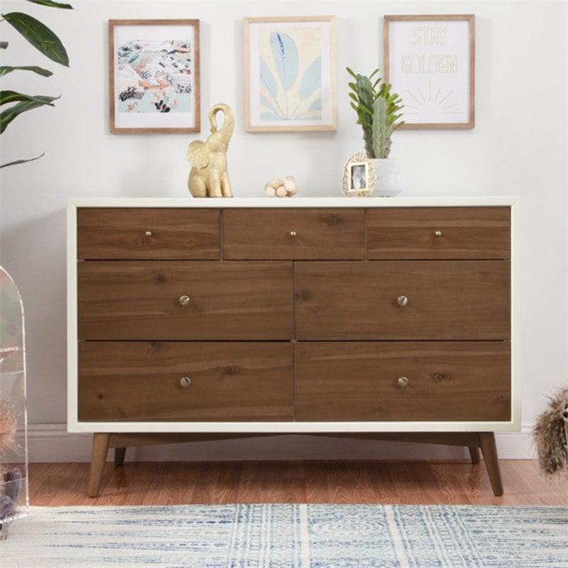 Babyletto Babyletto Palma 7 Drawer Double Dresser In Natural Walnut