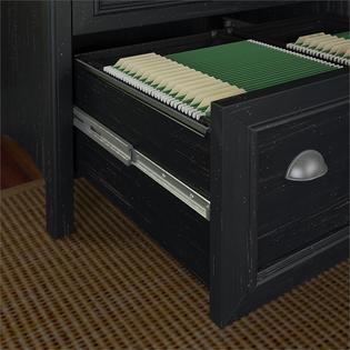 Bush Stanford Computer Desk With Hutch And Lateral File Cabinet In