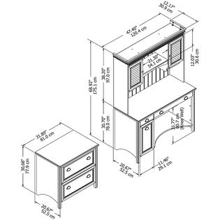 Bush Stanford Computer Desk With Hutch And Lateral File Cabinet In