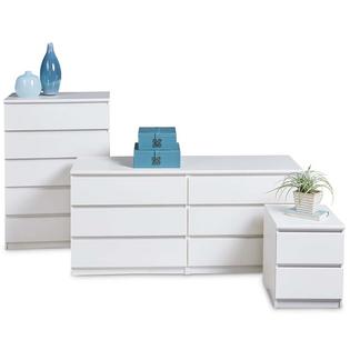 Tvilum Scottsdale 6 Drawer Double Dresser In White Wood Grain