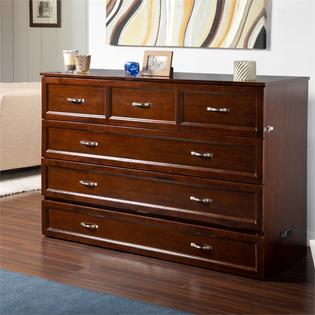 Atlantic Deerfield Murphy Bed Chest Queen Antique Walnut With