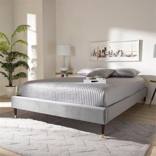 Baxton Studio Volden Velvet Full Size Wood Platform Bed Frame
