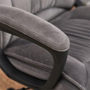 Serta Executive Office Chair In Velvet Gray Microfiber Black Base