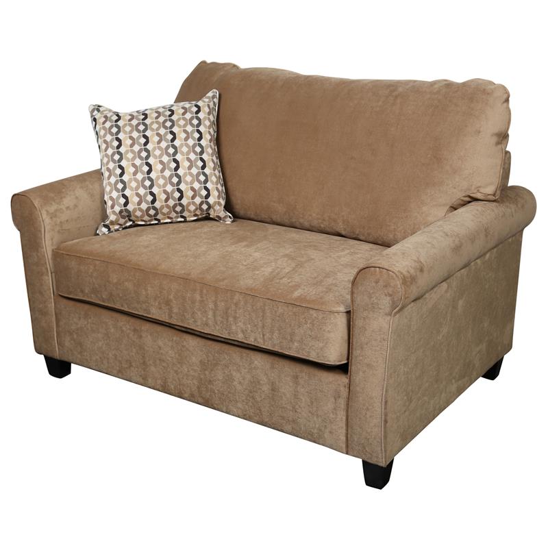 Microfiber Sofa Sleeper Hawthorne Collections Serena Plush Microfiber Twin Sleeper Sofa Khaki
