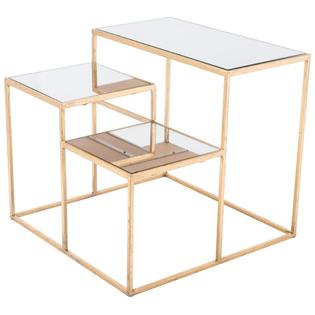 Zuo Modern Zuo Labels 3 Tier Mirrored Top Accent End Table In Gold