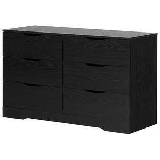 South Shore Holland 6 Drawer Dresser In Black Oak