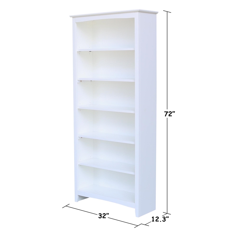 International Concepts Shaker Bookcase 72 H White