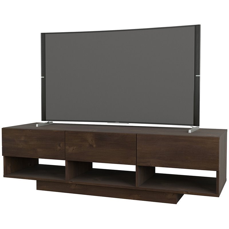 Nexera Stereo 60 Tv Stand With Audio Cabinet In Truffle