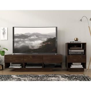 Nexera Stereo 60 Tv Stand With Audio Cabinet In Truffle