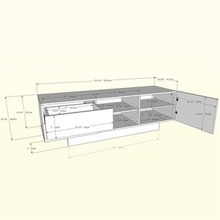 Nexera Morello 60 Tv Stand With Audio Cabinet In Truffle