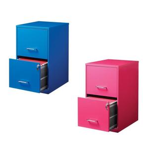 Home Square Value Pack Set Of 2 Drawer File Cabinet In Blue And Pink