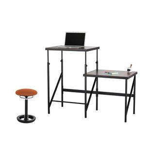 Safco Elevate 2 Tier Standing Desk With Drafting Chair In Walnut