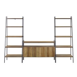 Walker Edison 3 Piece Ladder Shelf Entertainment Wall Reclaimed