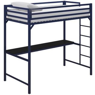 Dorel Dhp Mabel Twin Metal Loft Bed With Desk In Blue