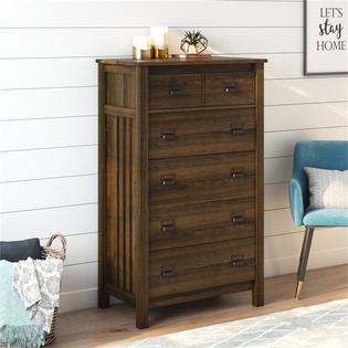 Ameriwood Home Adams 5 Drawer Dresser In Brown Oak