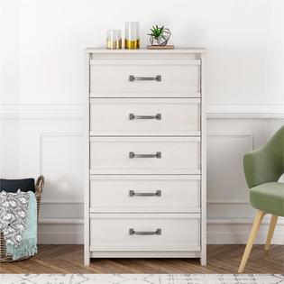 Ameriwood Home Bassinger 5 Drawer Dresser In Ivory Oak