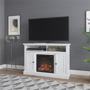 Ameriwood Home Noah Bay Fireplace Tv Stand For Tvs Up To 48 In White