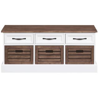 Bowery Hill Entryway Storage Cubby Bench In Cappuccino And White
