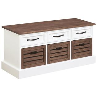 Bowery Hill Entryway Storage Cubby Bench In Cappuccino And White