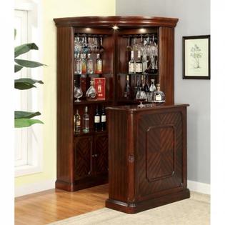 Furniture Of America Myron 2 Piece Wood Home Bar Set In Cherry