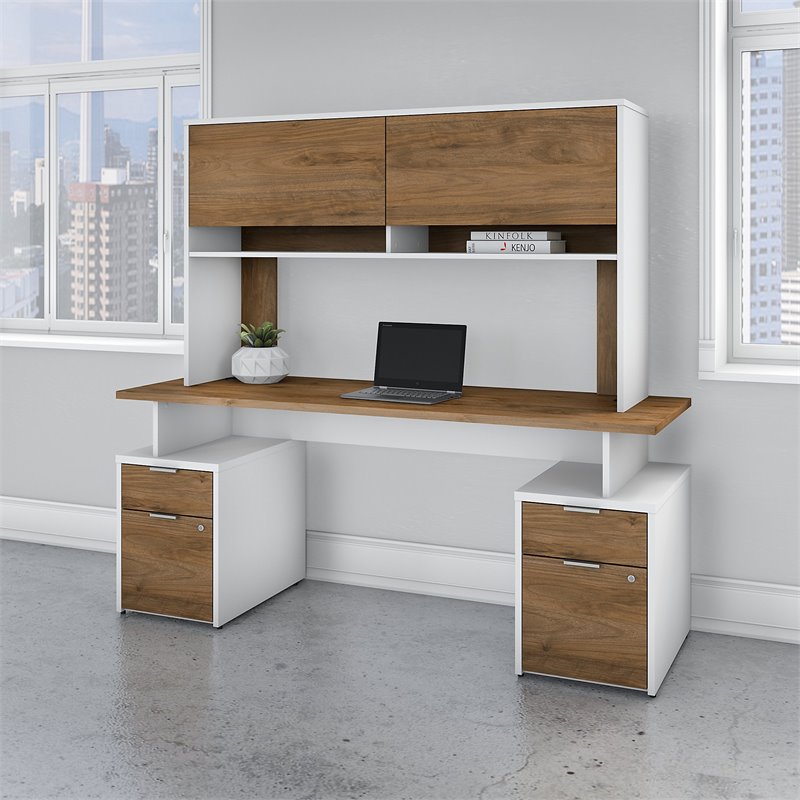 Bbf Bush Business Furniture Jamestown 72w Desk With 4 Drawers And