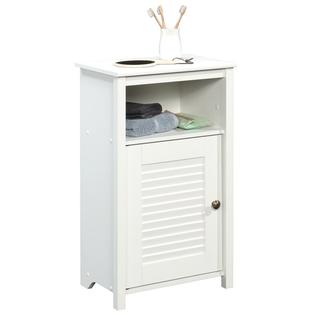 Sauder Peppercorn Wood Bathroom Linen Floor Cabinet In Soft White