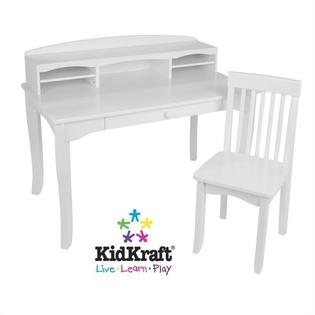 Kidkraft Avalon Kids Desk With Hutch And Chair In White