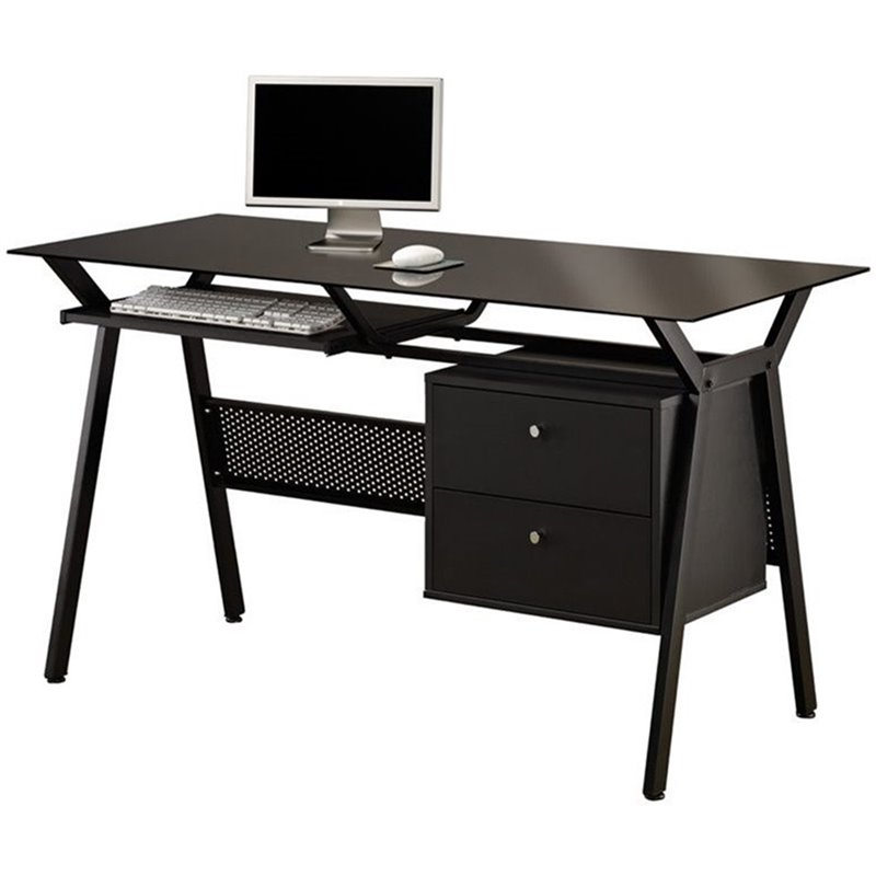 Coaster Computer Desk Black Coaster Computer Desk With Two Storage Drawers In Black