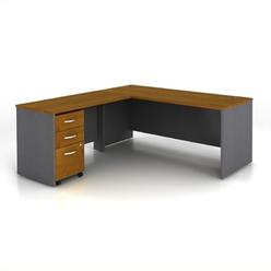 L Shaped Cherry Wood Computer Desk B Bush Business Series C 3 Piece L Shape Computer Desk In Natural Cherry