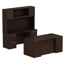 Credenza Desk With Hutch B Bush Business 300 Series 66 Desk With Credenza And Hutch