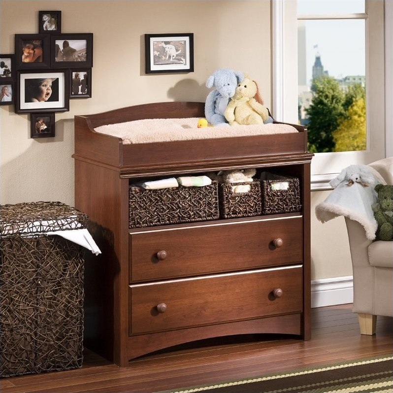 South S Sweet Morning Wood Changing Table In Royal Cherry Finish
