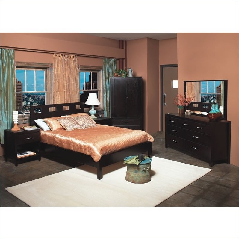 Modus Furniture Nevis Riva Modern 3 Piece Low Profile Platform Modus Furniture Nevis Riva Modern 3 Piece Low Profile Platform Bedroom Set In Espresso Size