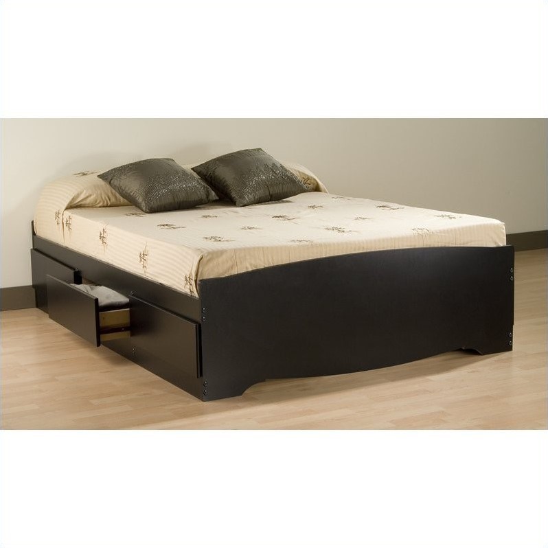 Prepac Sonoma Bookcase Platform Storage Bed With Headboard In Black Size Prepac Sonoma Bookcase Platform Storage, Yaletown Black Queen 6 Drawer Platform Storage Bed