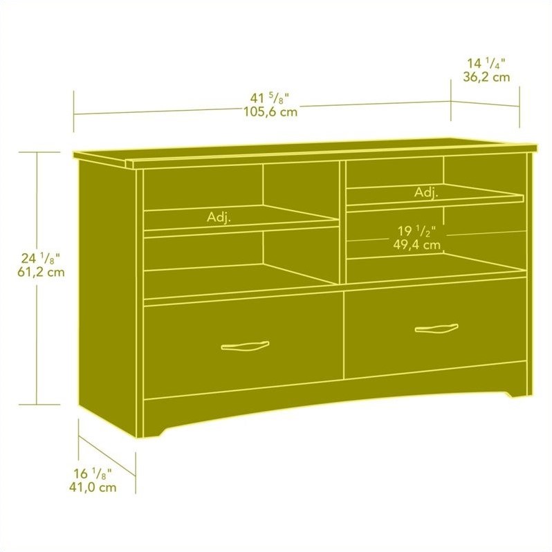 Sauder Beginnings Tv Stand In Cinnamon Cherry
